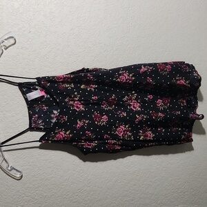 Nobo Camisole Womens keyhole floral blouse high low round spaghetti Large